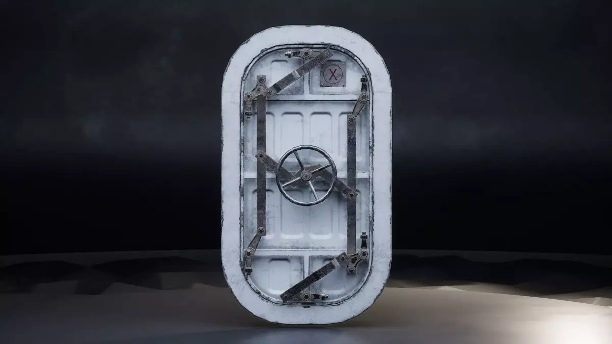 Battleship Watertight Door Low-poly 3D model