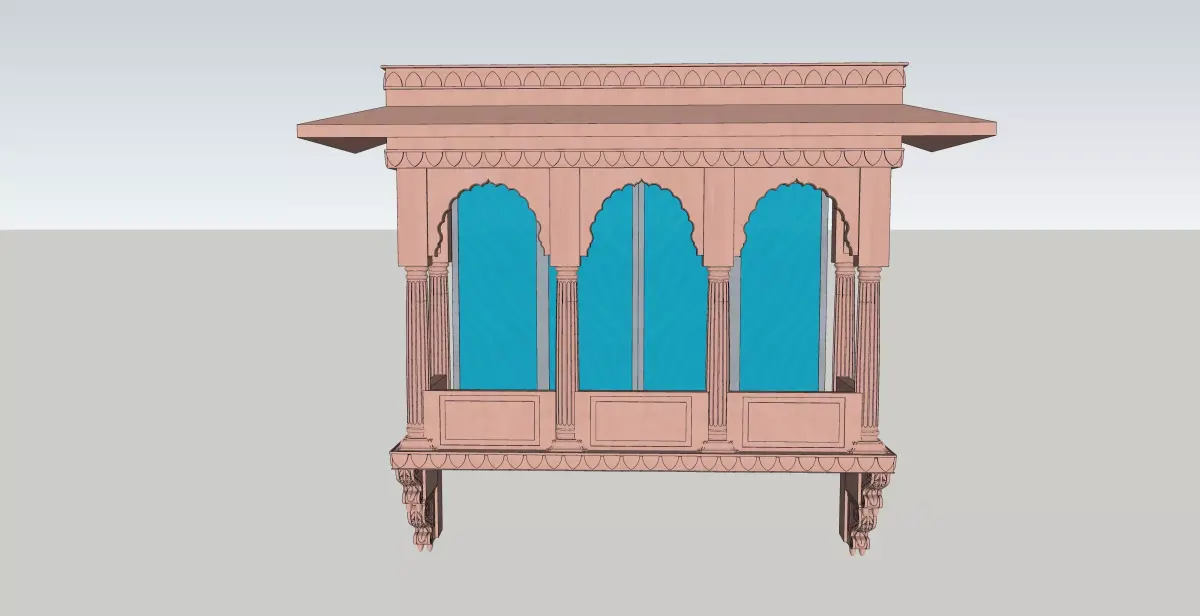 indian jodhpuri stone jharokha 3d modal 3D model