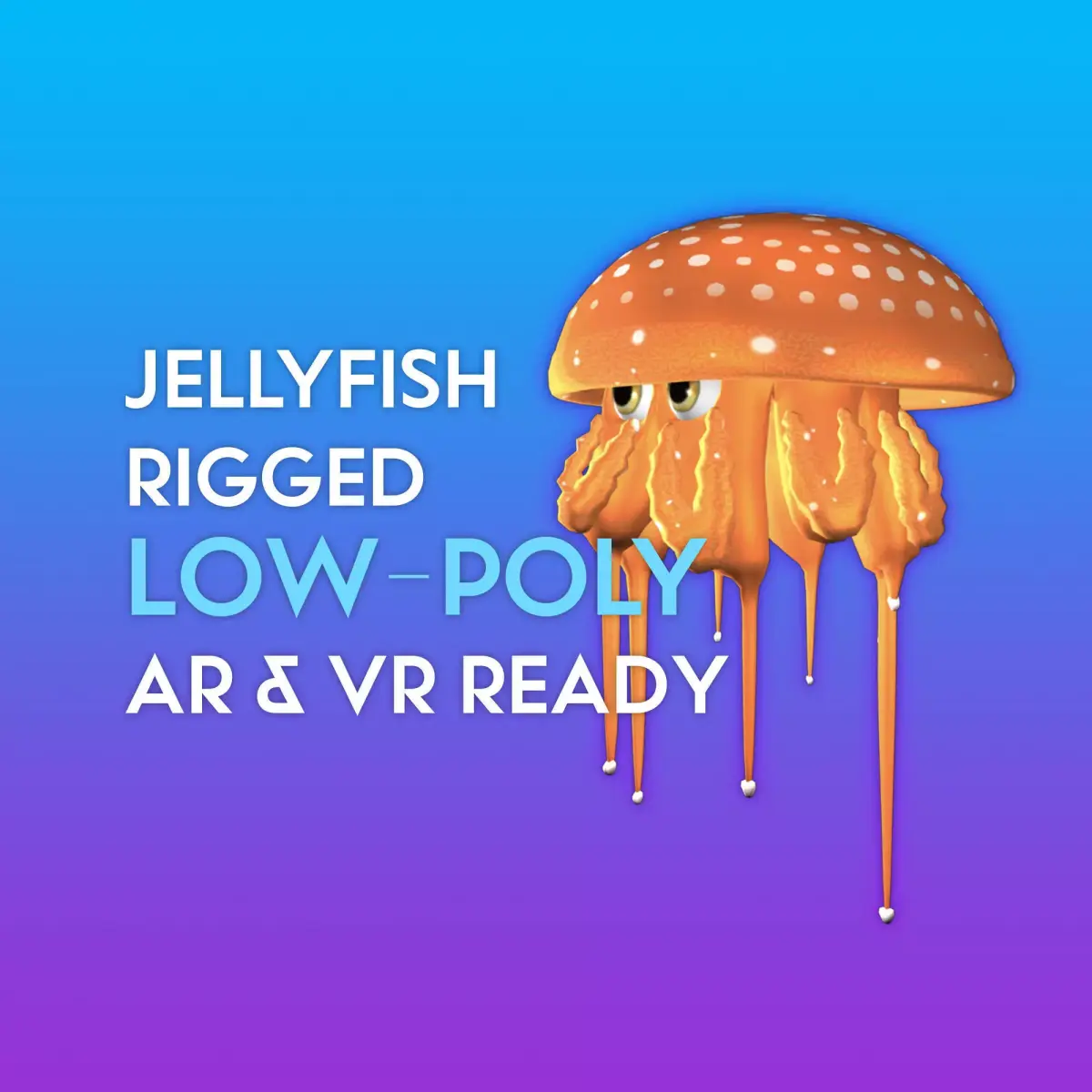 3D Cartoon Jellyfish  Low-poly 3D model
