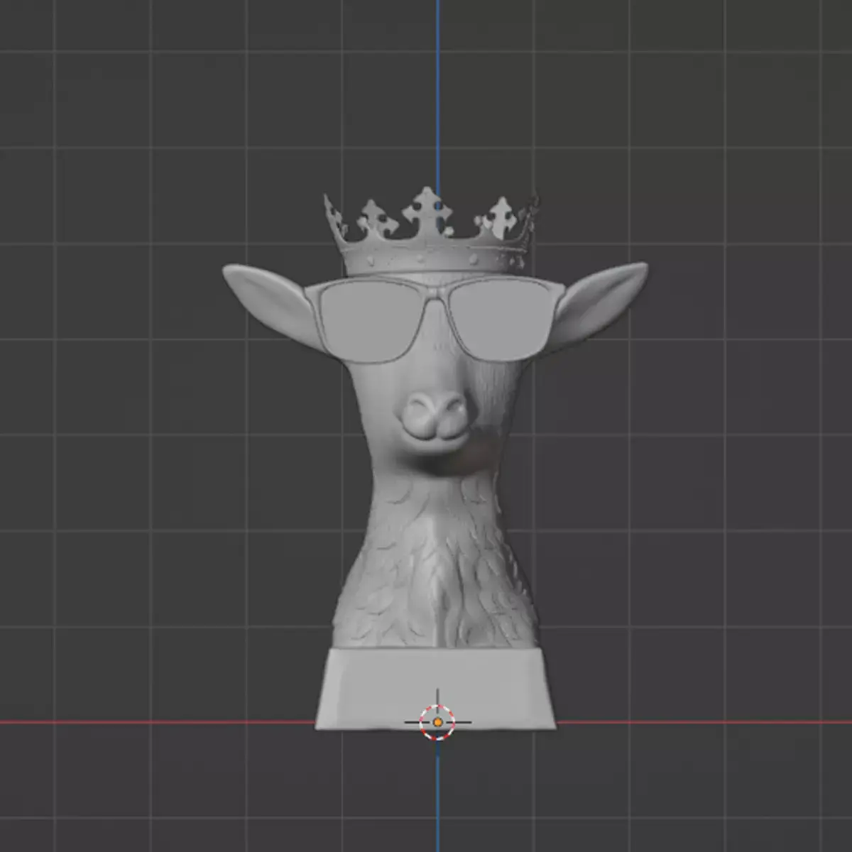 goat with crown  3D print model