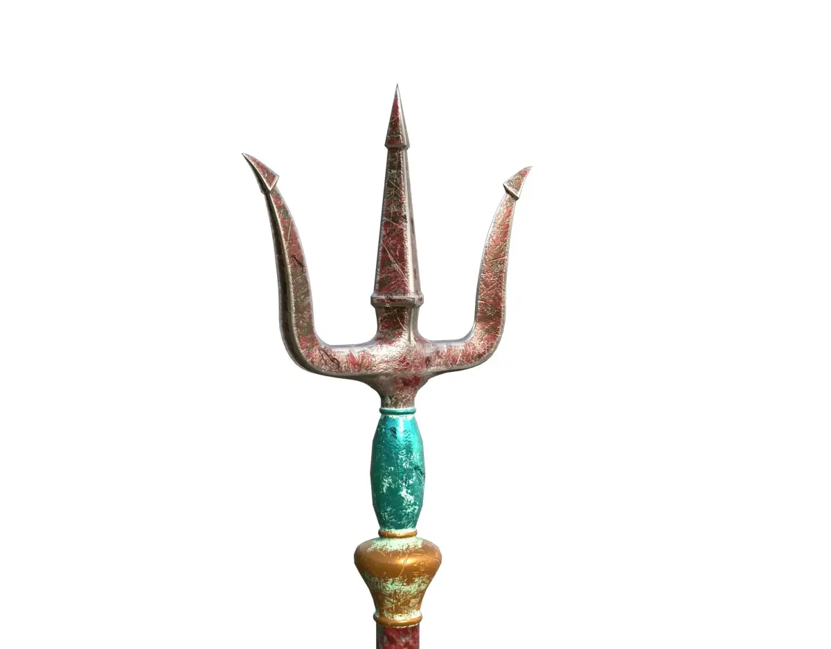 Trident of Poseidon Low-poly 3D model