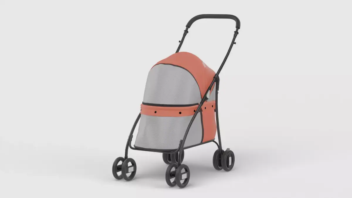 Baby stroller 3D model 3D model 6