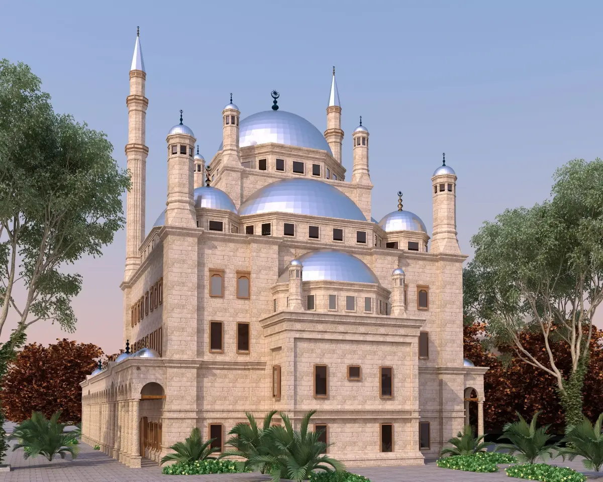 The Mosque Of Mohammed Ali Low-poly 3D model