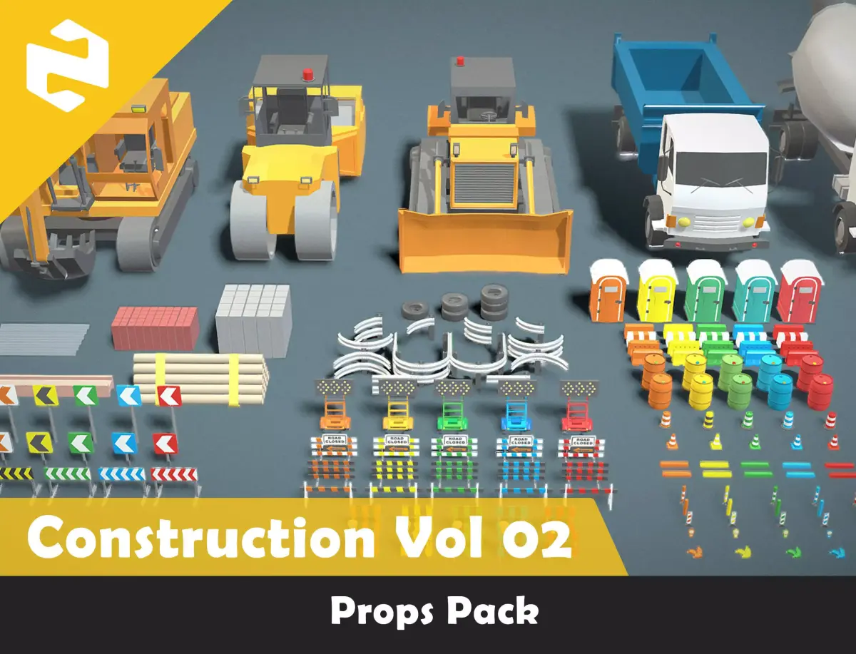 Props Pack - Construction  Low-poly 3D model