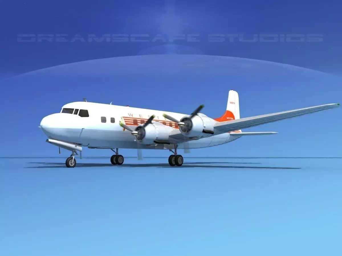 Douglas DC-6 Western Airlines 3D model