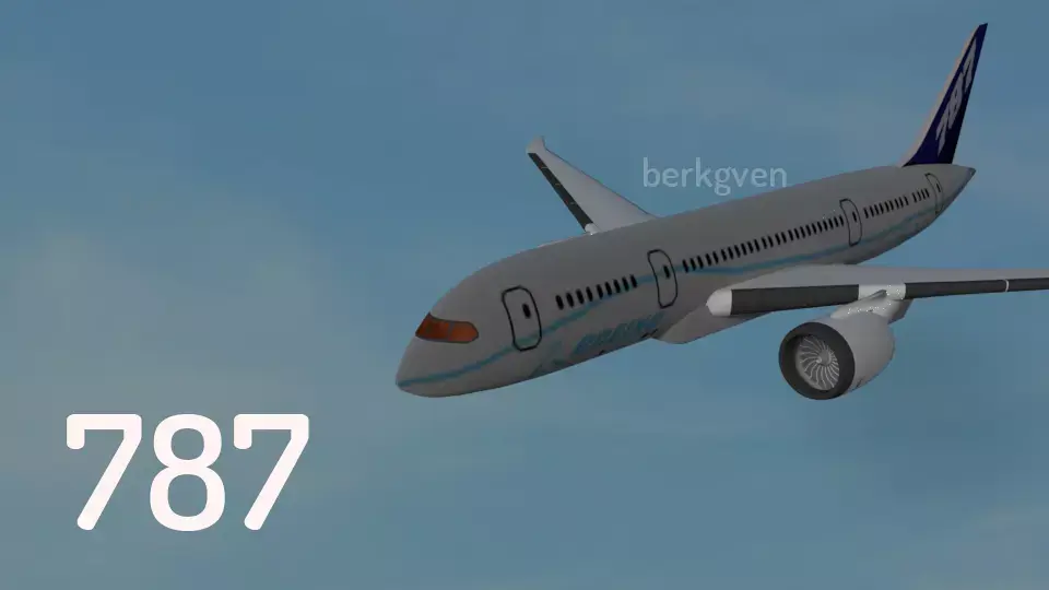 Boeing 787 Dreamliner Low Poly Low-poly 3D model
