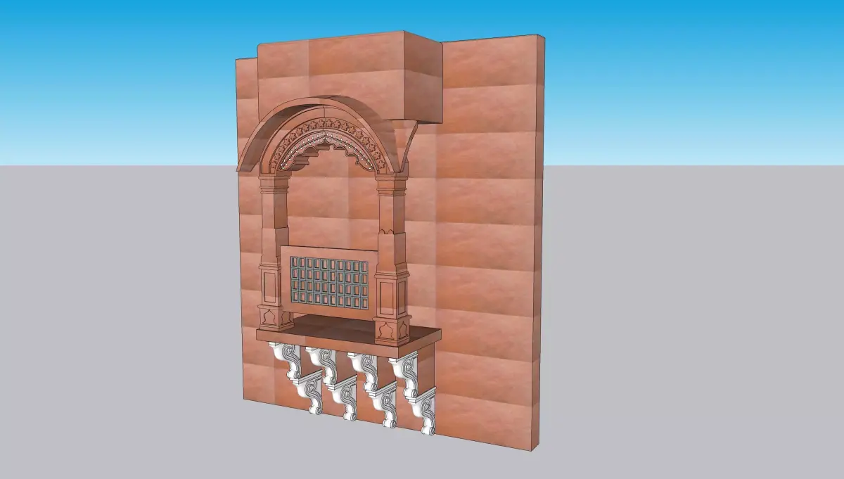 indian jodhpuri stone jharokha window 3D model get