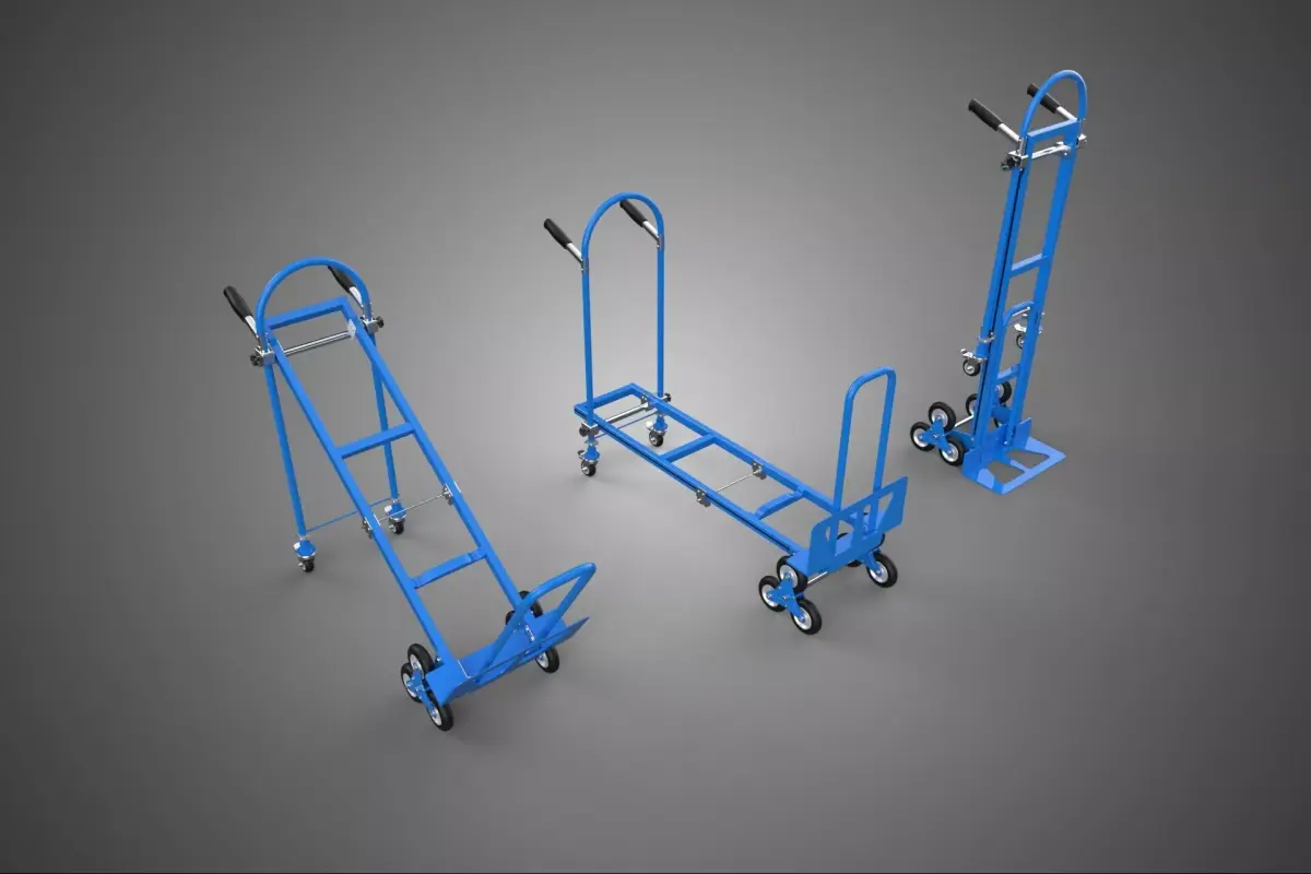 TRIPLE WHEELS STAIR CLIMBING CLIMBER CONVERTIBLE HAND TRUCK CART 3D model