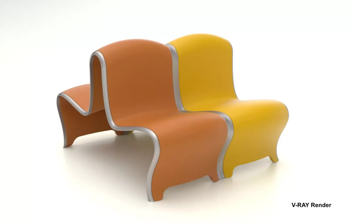 Seating Unit Low-poly 3D model