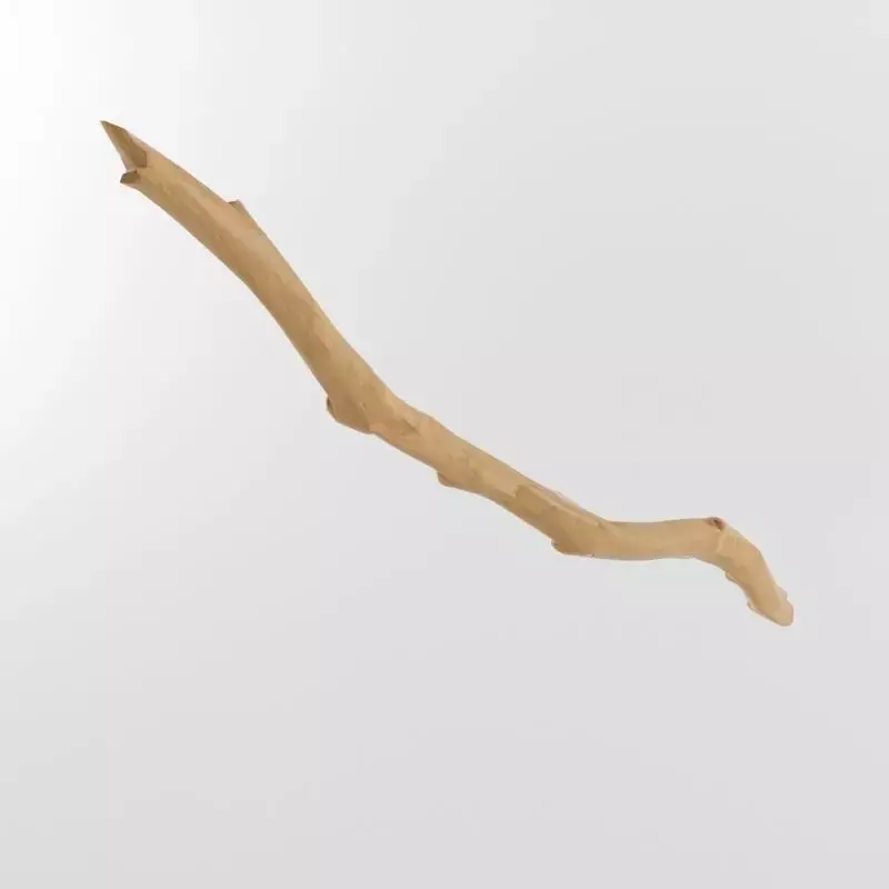 Wooden Stick Branch Staff Low Poly Game Ready asset Low-poly 3D model