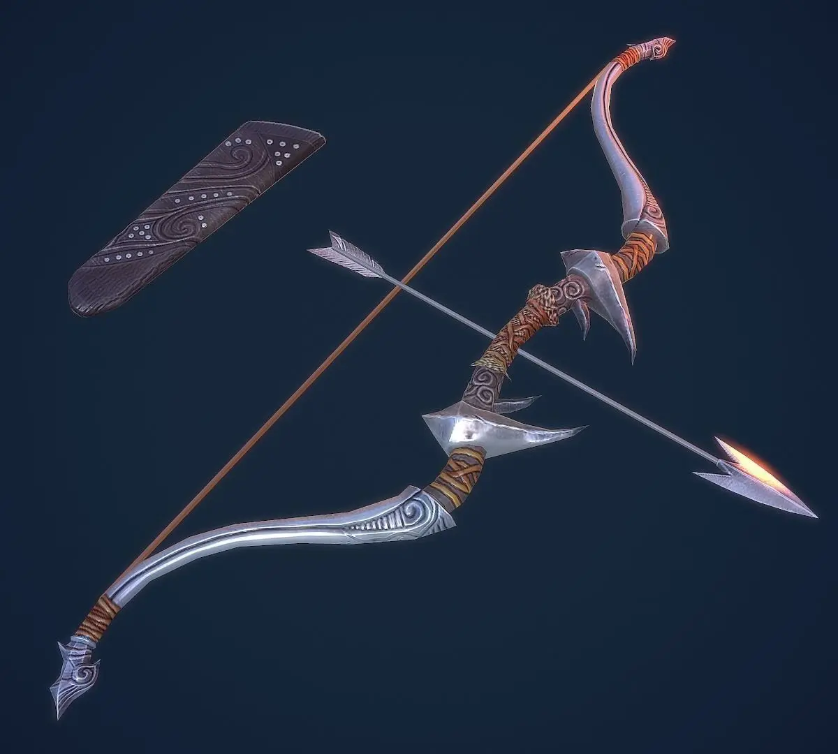 Bow and Arrow 3D LowPoly Game Model Weapon Game-Ready Bow Suit Low-poly 3D model
