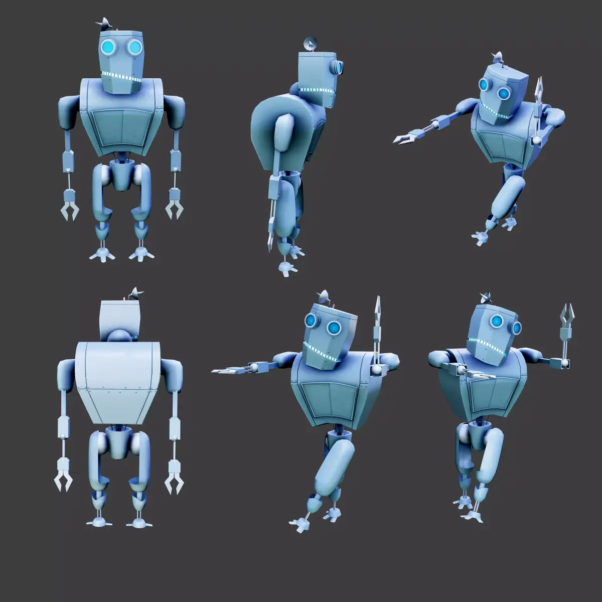 Series of robots part 2 Low-poly 3D model