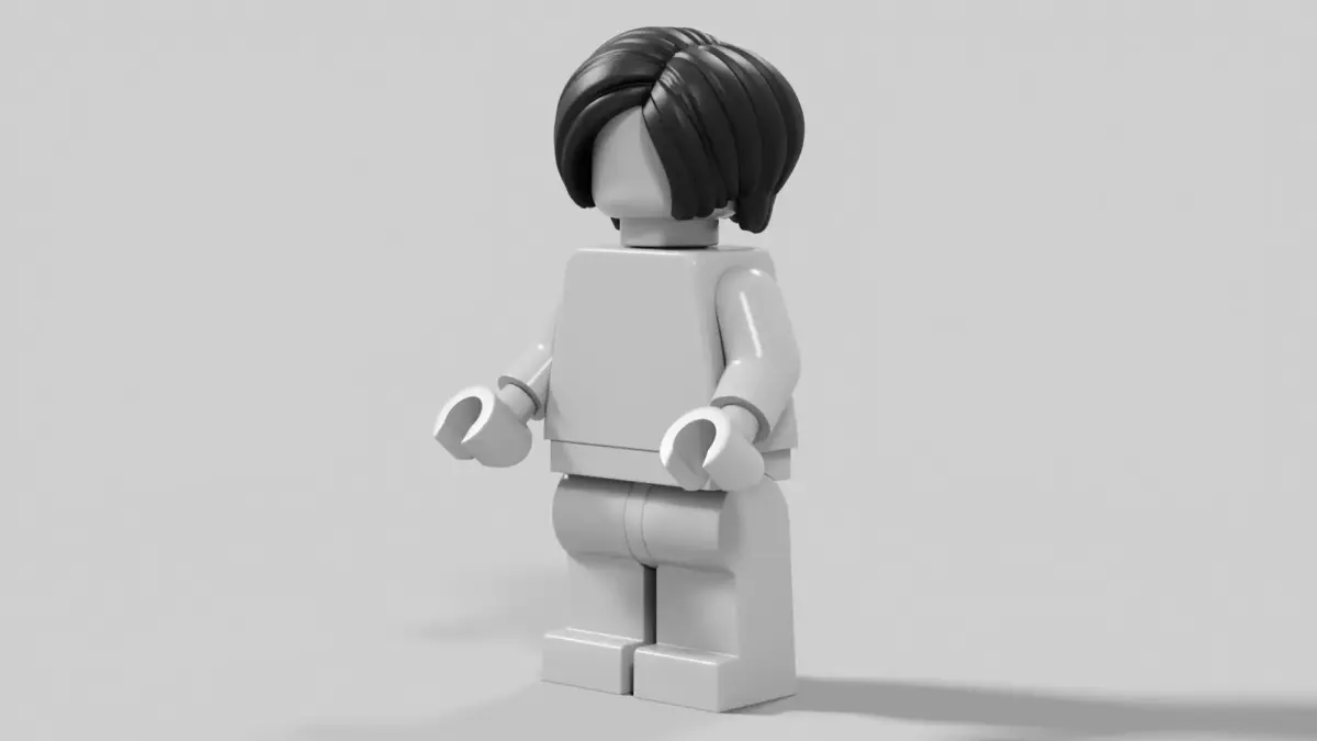3D Scanned Lego Minifigure Short Bob Hair 3D model