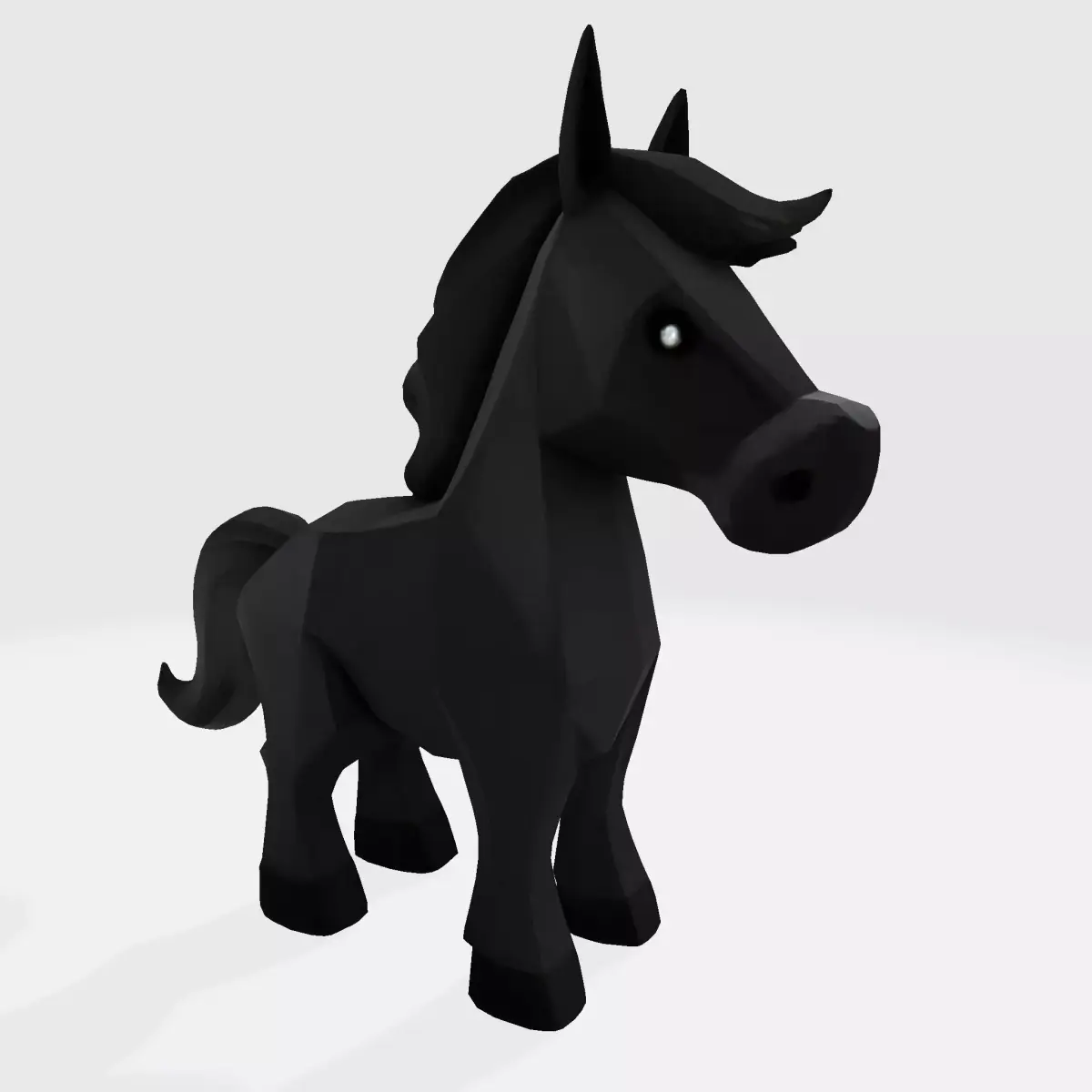Cute Stylized ToonHorse 3D Character Low-poly 3D model