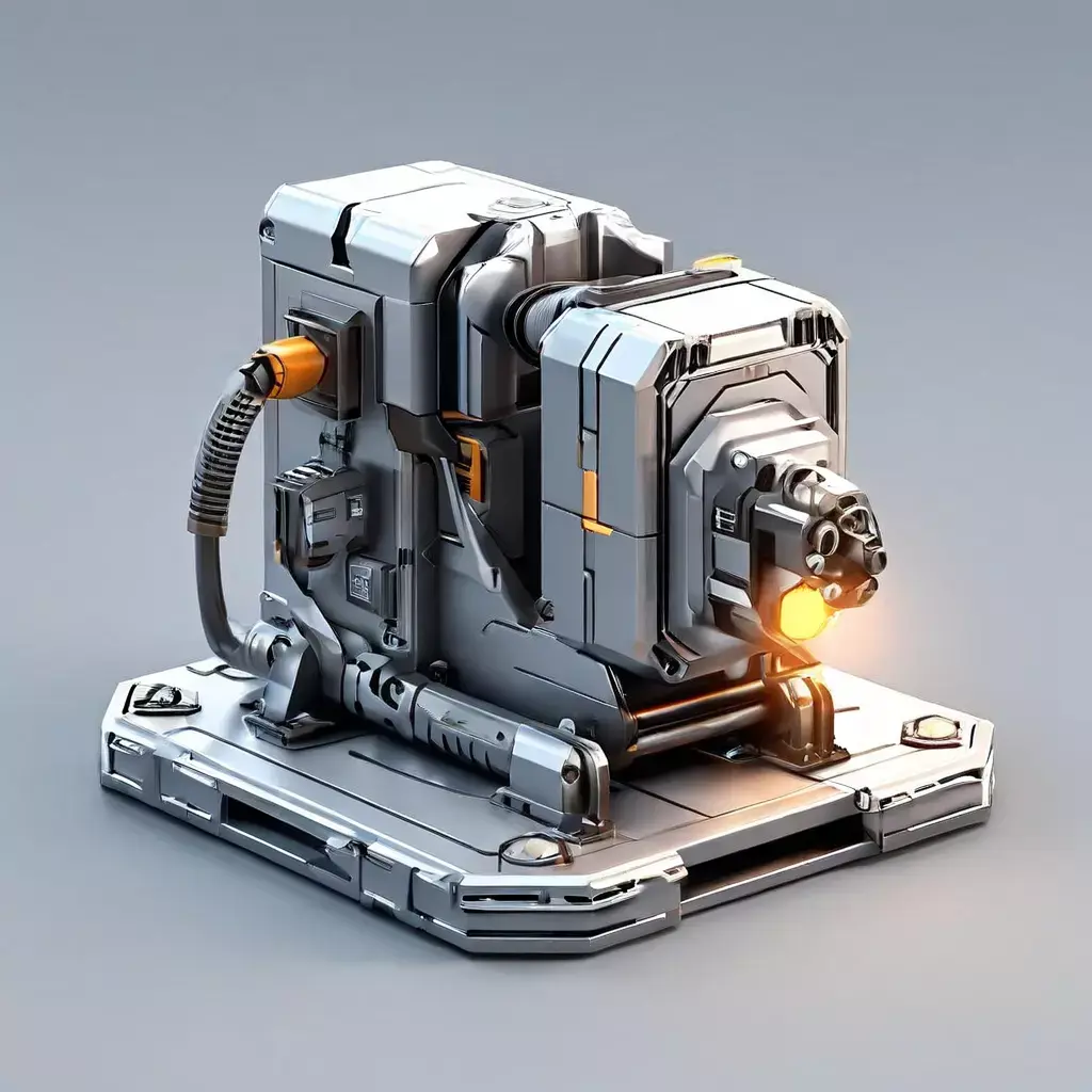 SciFi Turret Generator Game Asset Low-poly 3D model