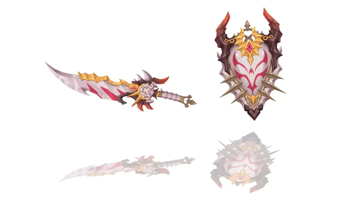 Corrupted Holy Sword and Shield Low-poly 3D model