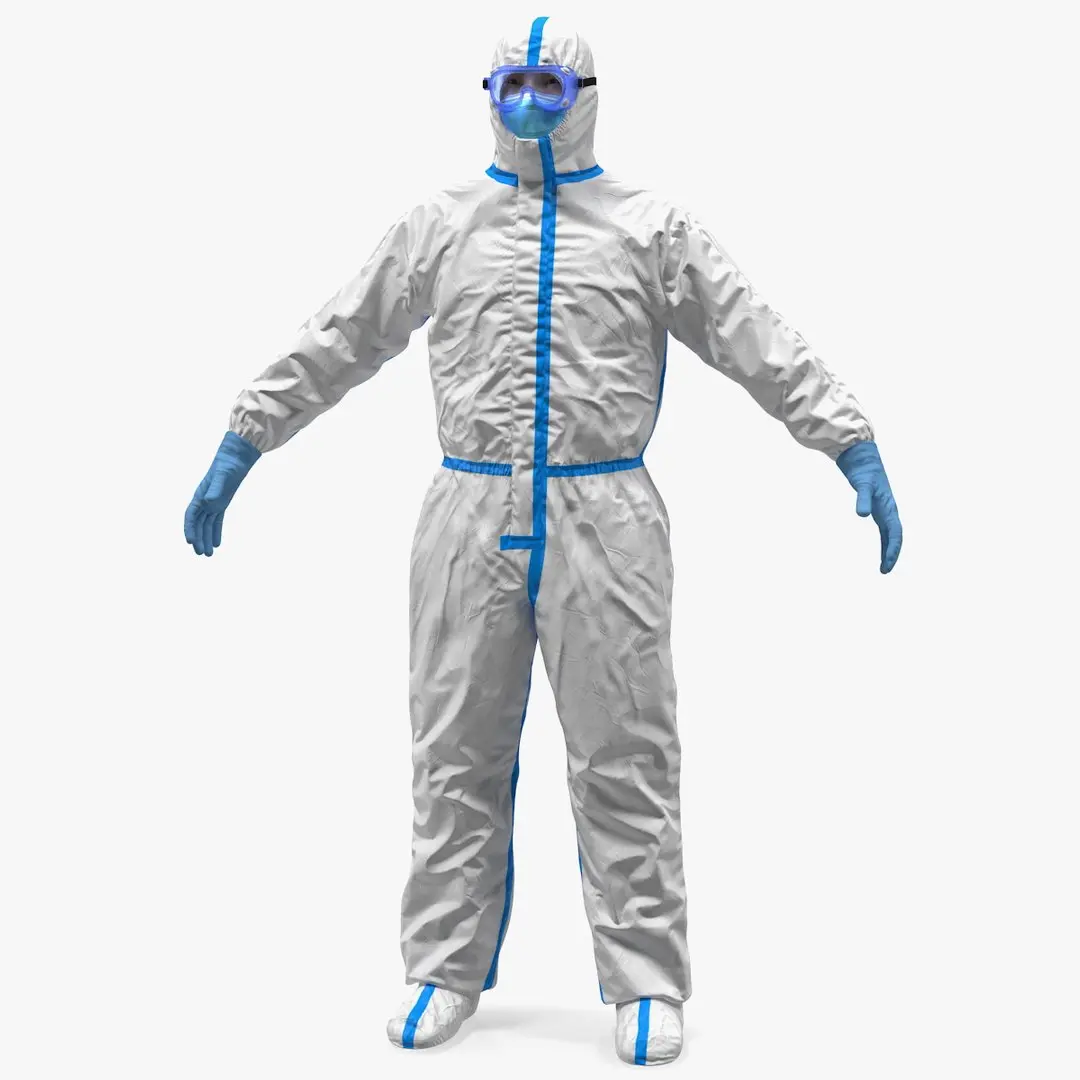 Man in Disposable Medical Protective Suit 3D model