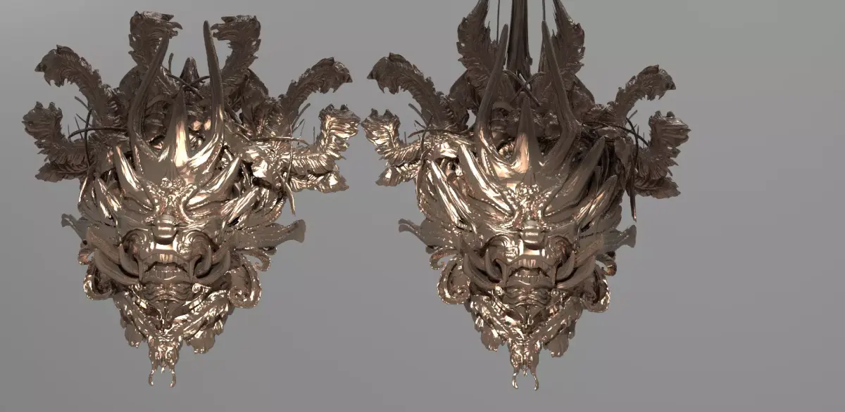 King Dragon Asian Shield Design 2 versions 3D model
