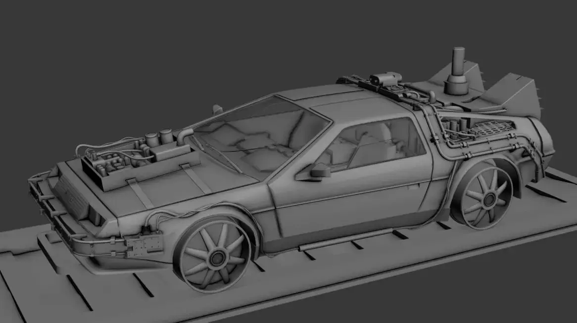 Delorean Back To The Future Part 3 Railroad 3D model