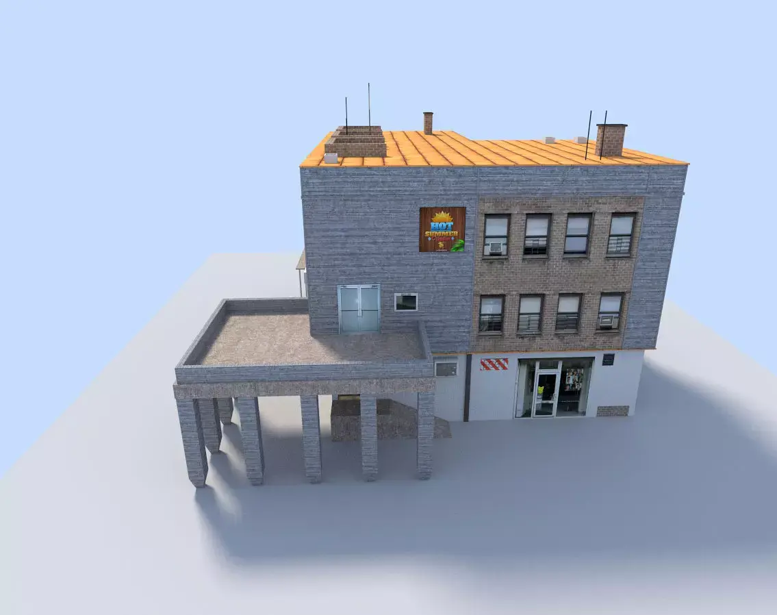 city office building Low-poly 3D model purchase