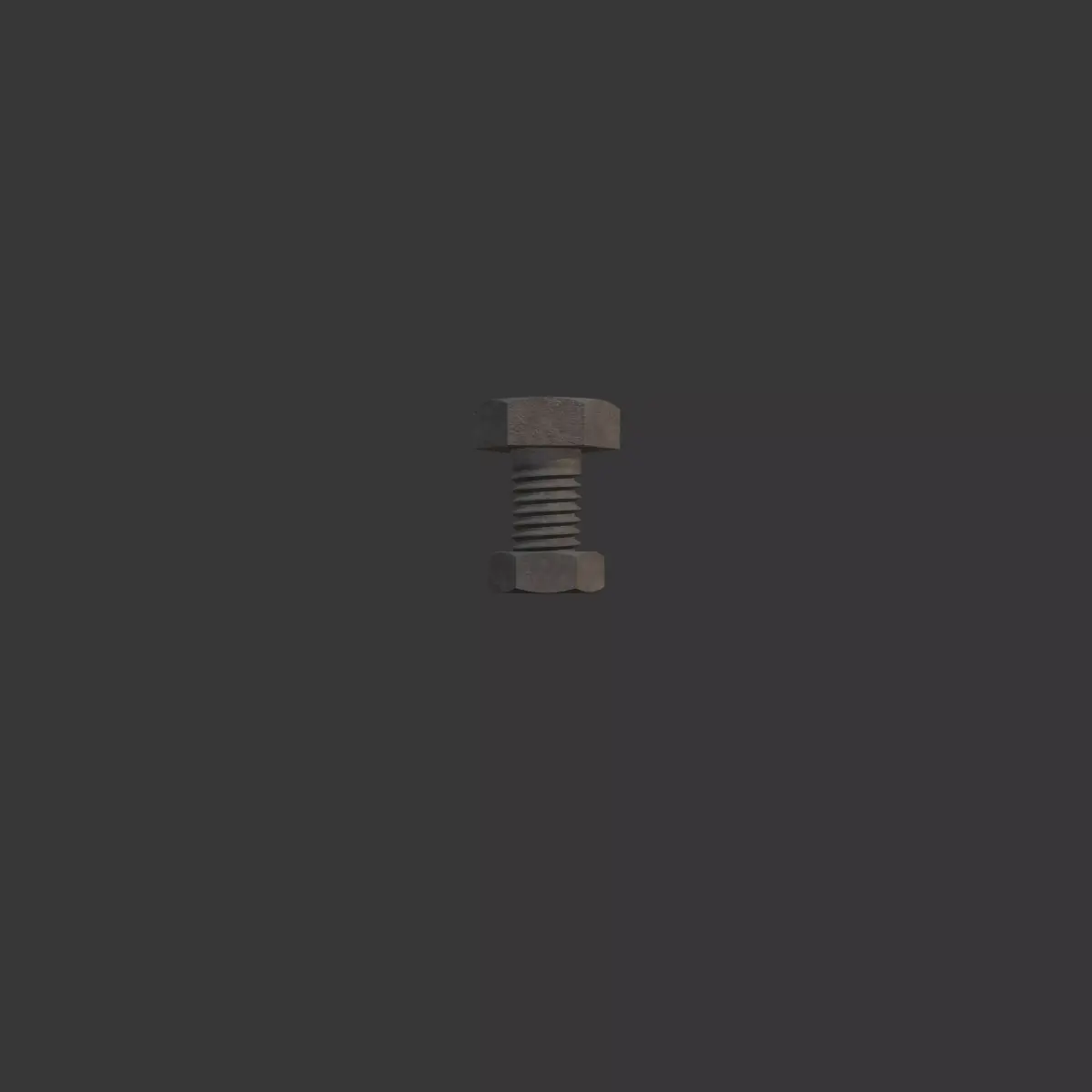 M3 Hex Bolts and Nuts with Rusty Iron Texture 3D model