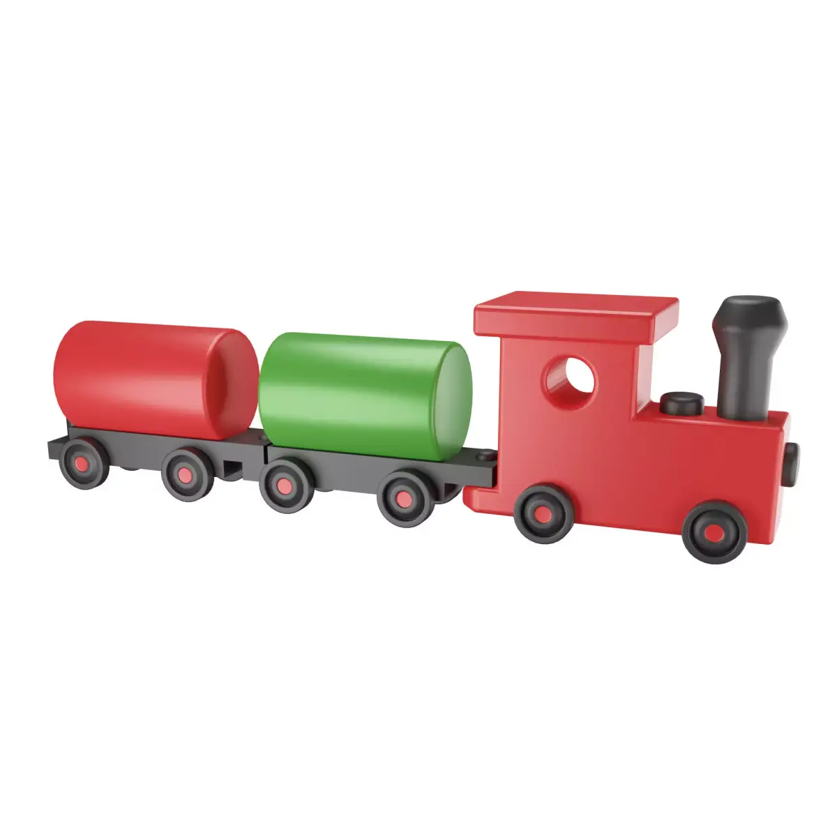 Wooden Toy Train Low-poly 3D model get
