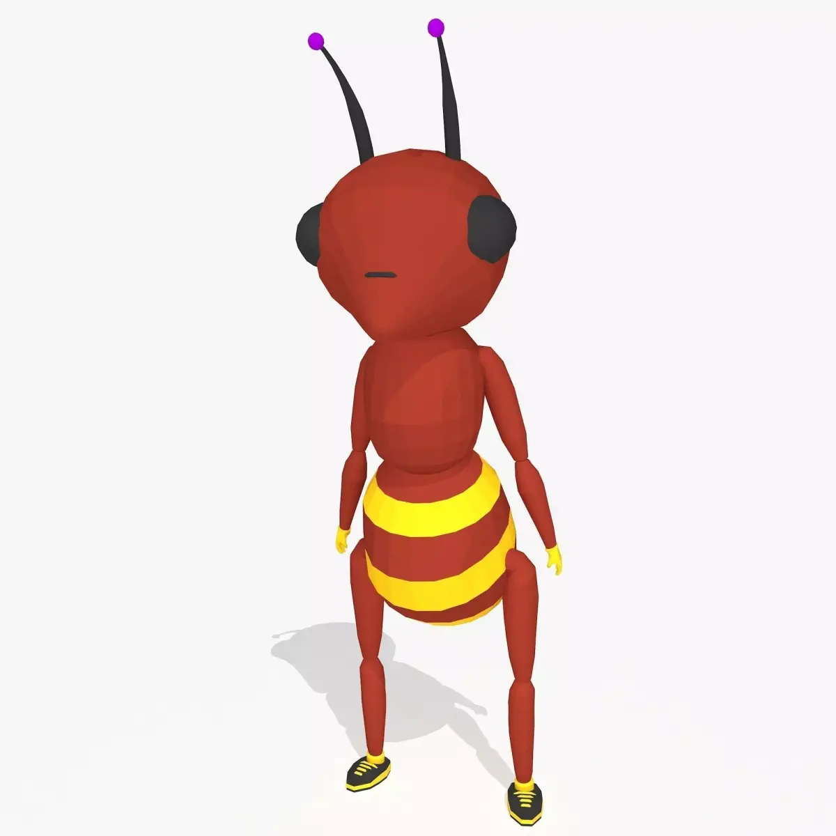 Red Cartoon Ant Low-poly 3D model