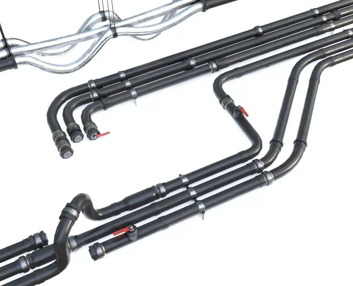 Modular Pipes - PVC Low-poly 3D model