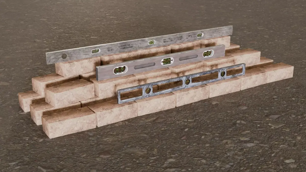 Spirit Level - 3 Set Low-poly 3D model