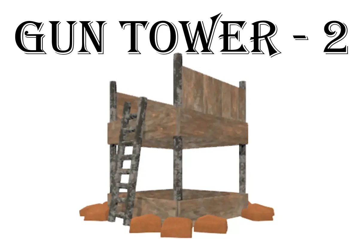 Gun Tower 2 Free low-poly 3D model