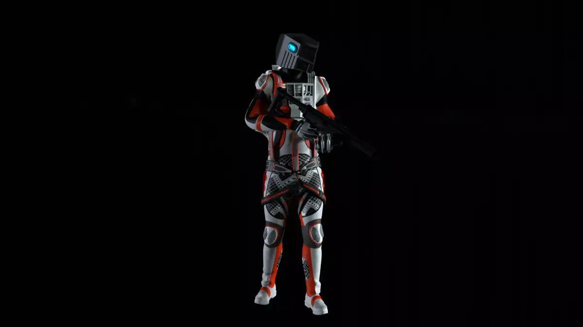 Robot Soldier - Assault Soldier Low-poly 3D model 27