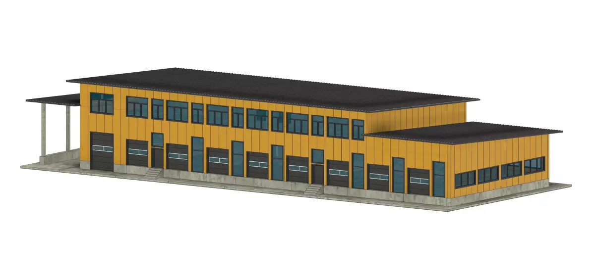 Sandwich Industrial Hall - Model making - G Gauge 3D print model