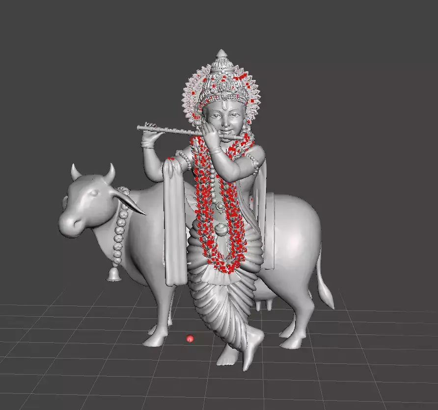 Krishna With Cow 3D print model