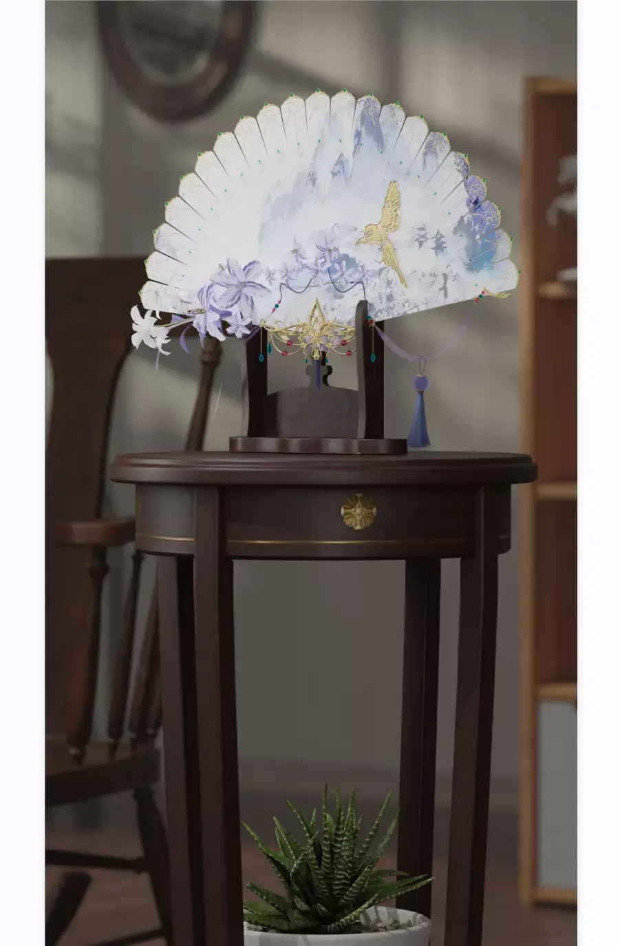 Rocking Wind Series Chinese Fan  Scene model included 3D model