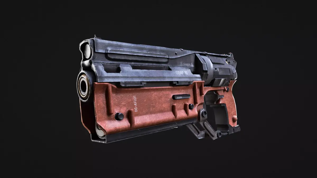 Cyberpunk gun Low-poly 3D model