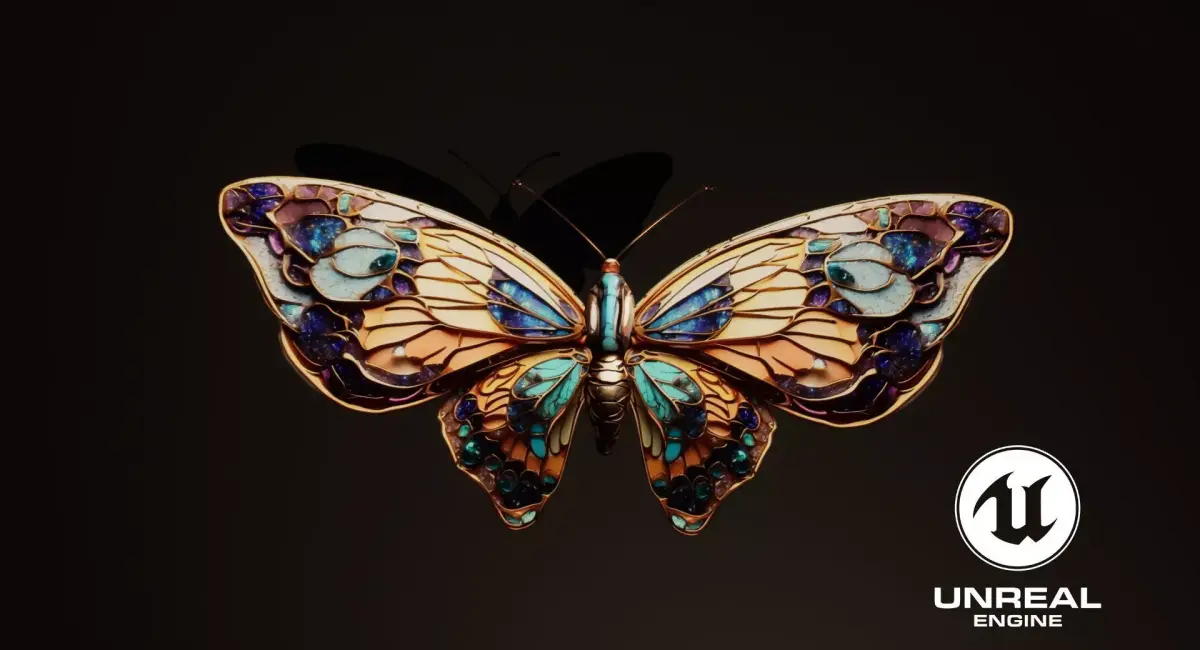 Fantasy Butterfly 01 Low-poly 3D model