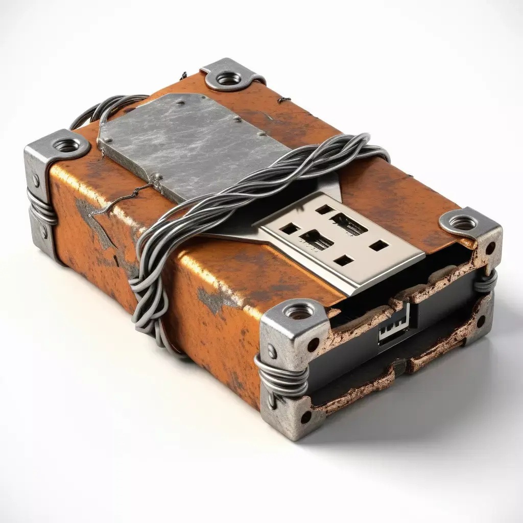 Weathered Industrial SciFi Powerbank 3D model