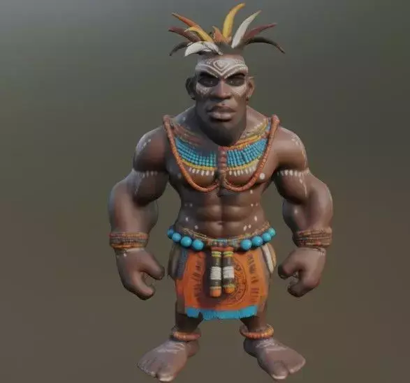 African warrior 3D model