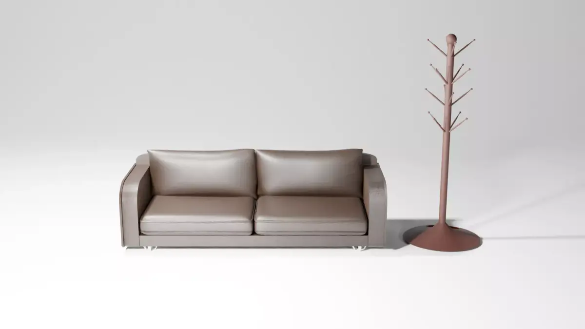 Leather armchair and gift hanger Free 3D model