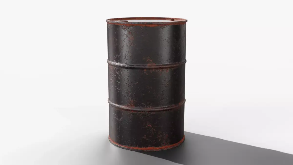Steel Barrel - Black - Rusted 3D model