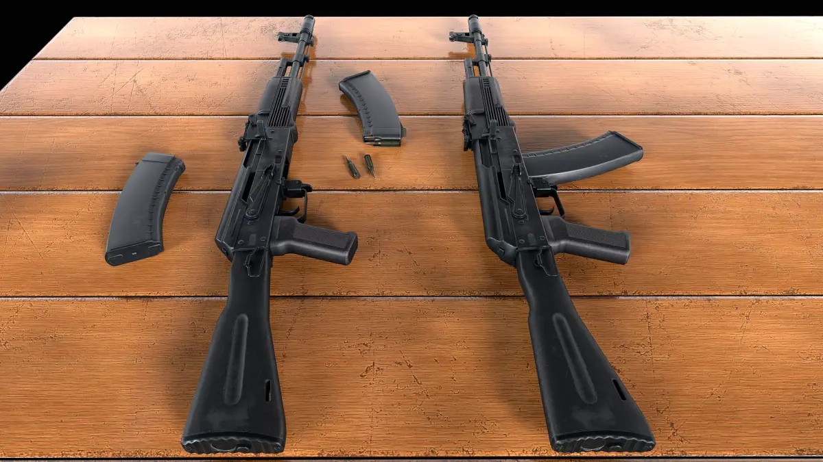AK-74M assault rifle Low-poly 3D model