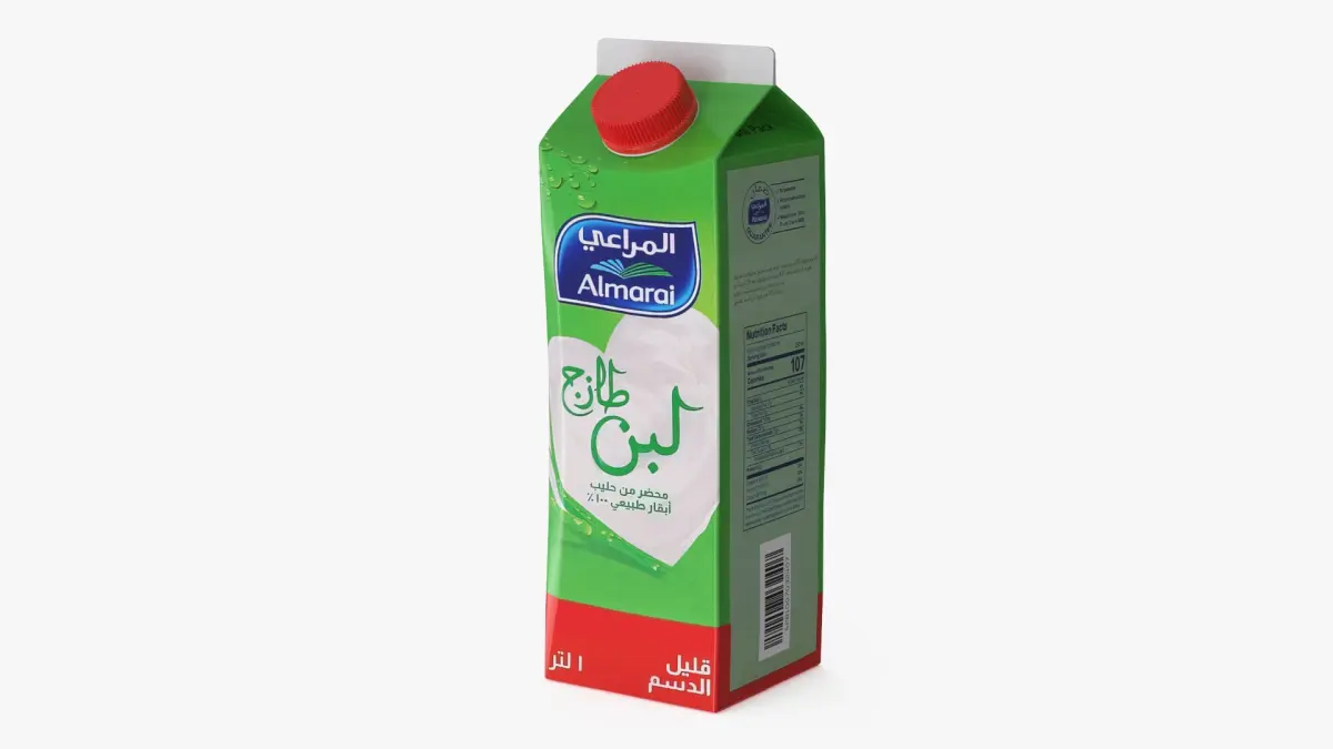 Almarai Fresh Laban Carton 1L Low Fat 3D model