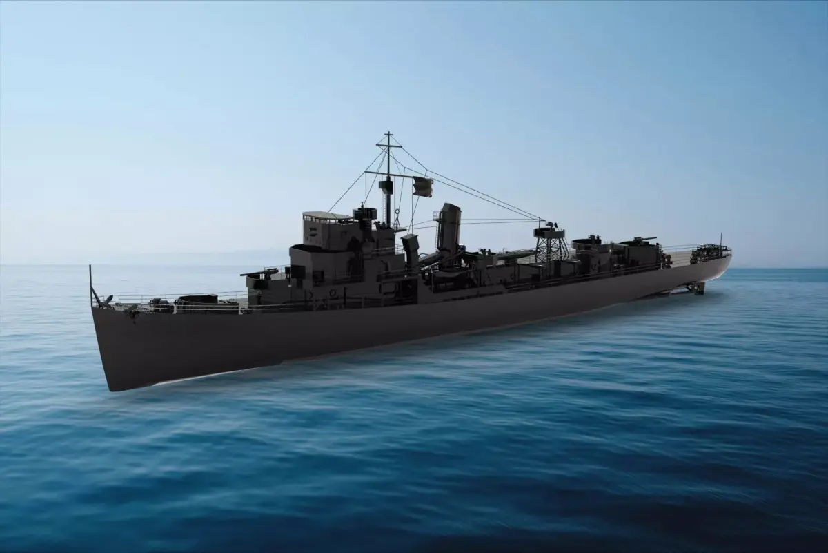 USS Buckley Destroyer Escort 3D model