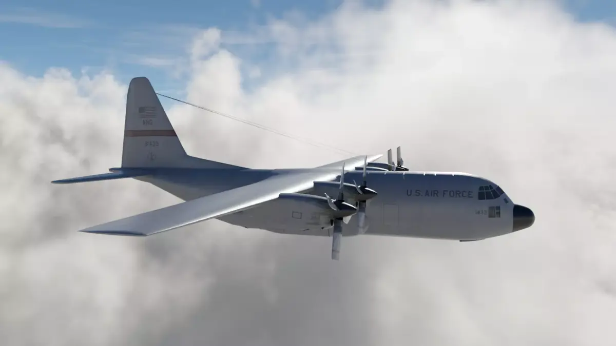 Military C-130 Cargo Transport Plane Low-poly 3D model