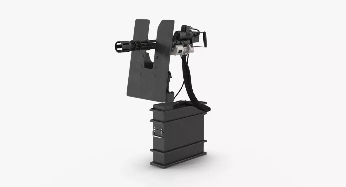 Minigun M134 Clean Low-poly 3D model