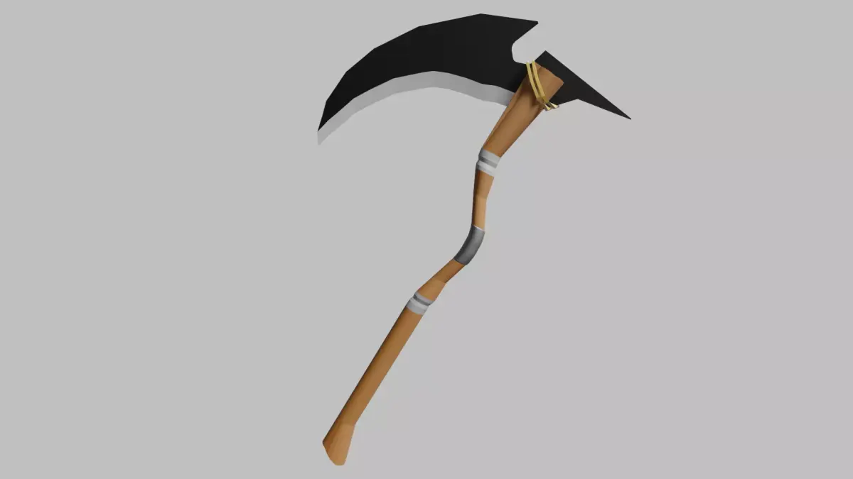 Sickle low poly axe Low-poly 3D model