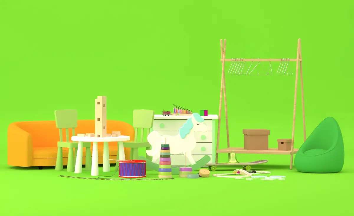 Toy Collection set of furniture 3D model