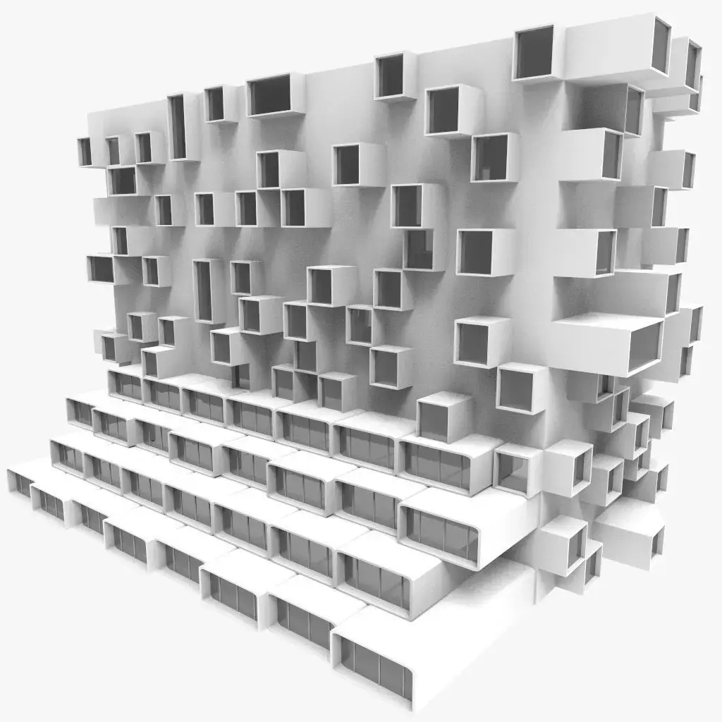 Future building 002 Low-poly 3D model