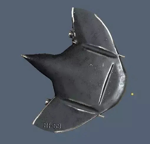 Spaceship metal shark fin Free low-poly 3D model