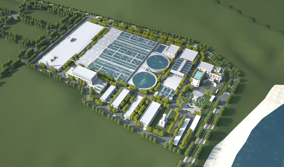 Wastewater treatment filtration plant 3D model purchase